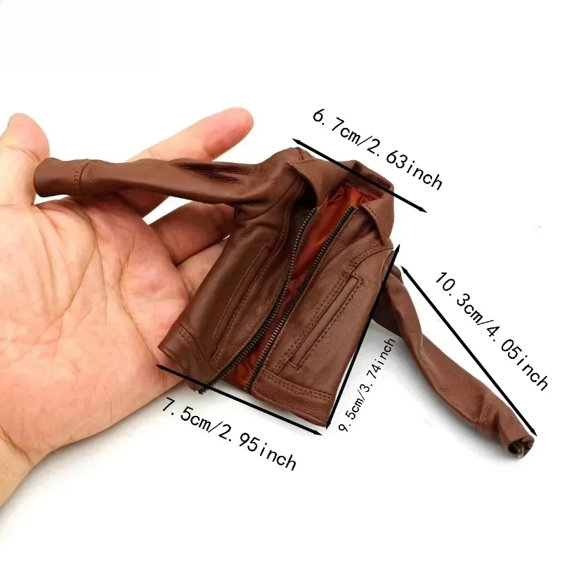 Moda 1/6 Bilancia Moda Maschile Marrone Pu Giacca di Pelle Cappotto Modello di Vestiti per 12 "Action Figure Body Doll