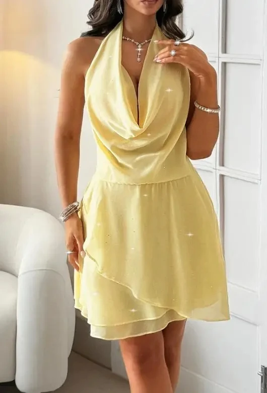 

Summer Elegant Dress Deep V Long Sleeve for Women's Dress Temperament Commuting Female Fashion Sexy Backless Mini Dresses