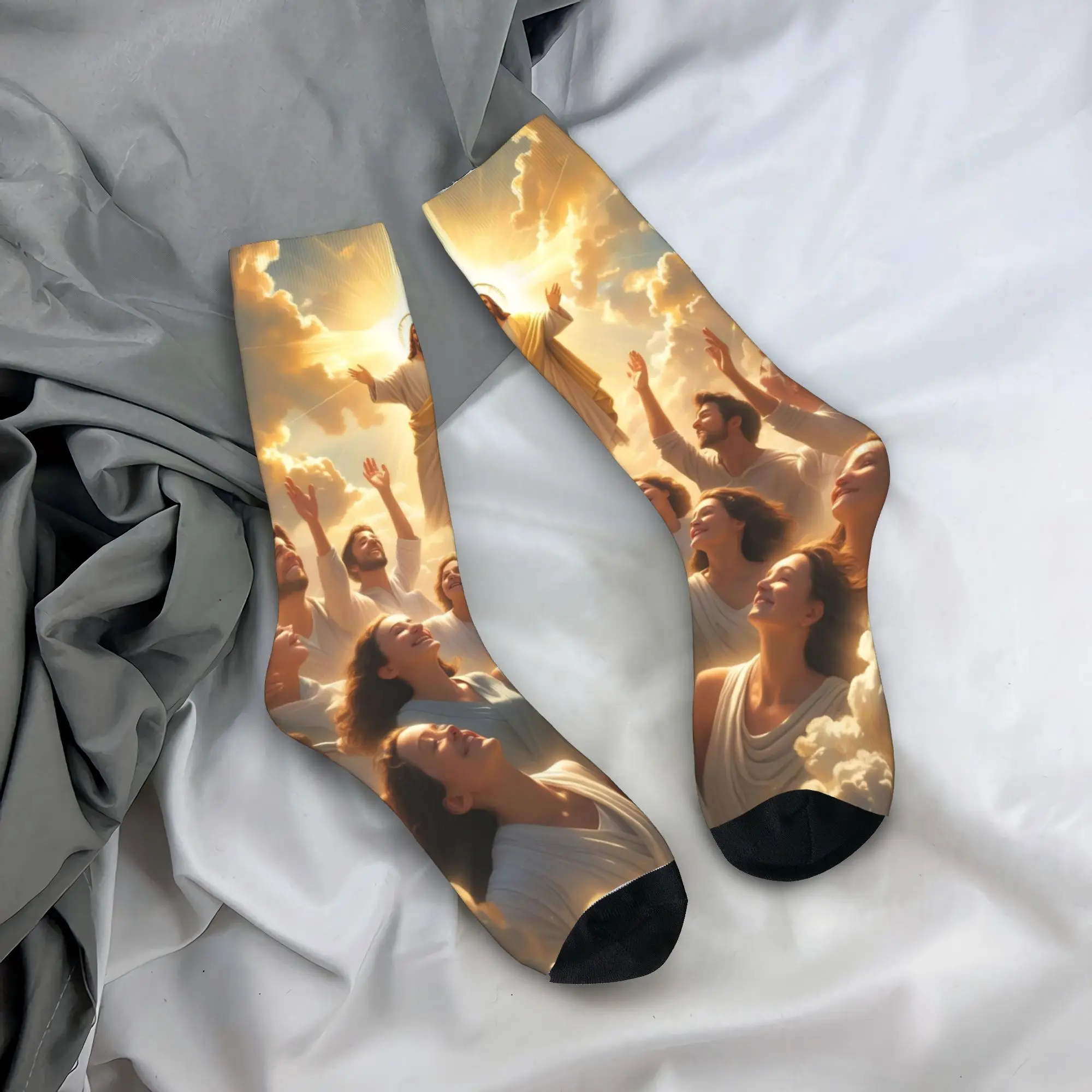 

Иисус толпа сцена художественные чулки модные носки для взрослых мужчин мягкие дышащие носки зимние спортивные нескользящие носки на открытом воздухе подарок