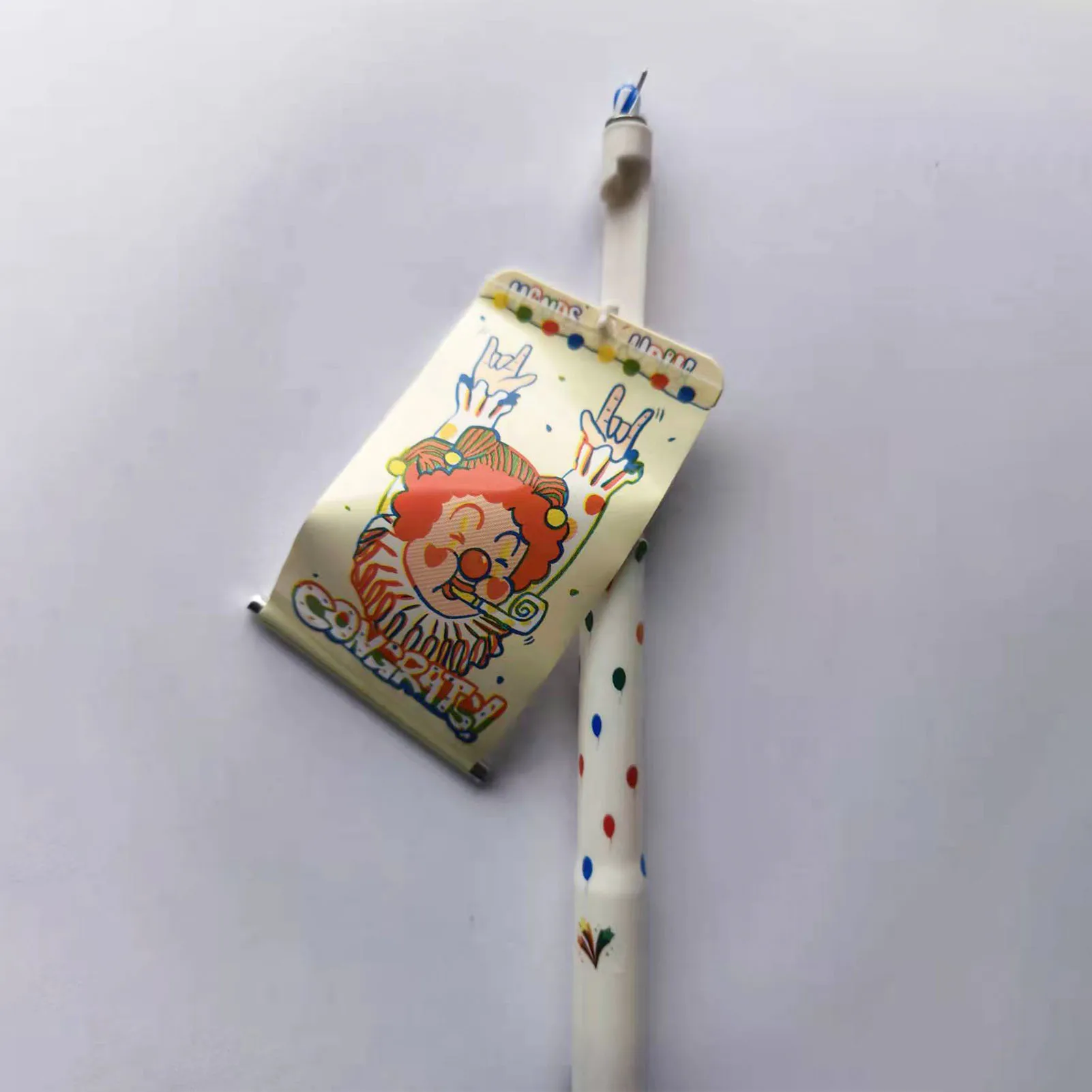 Clown Banner Birthday Candle Classic Clown Pattern Banners Decorate Candles for Decorating Birthday Theme Party Cakes