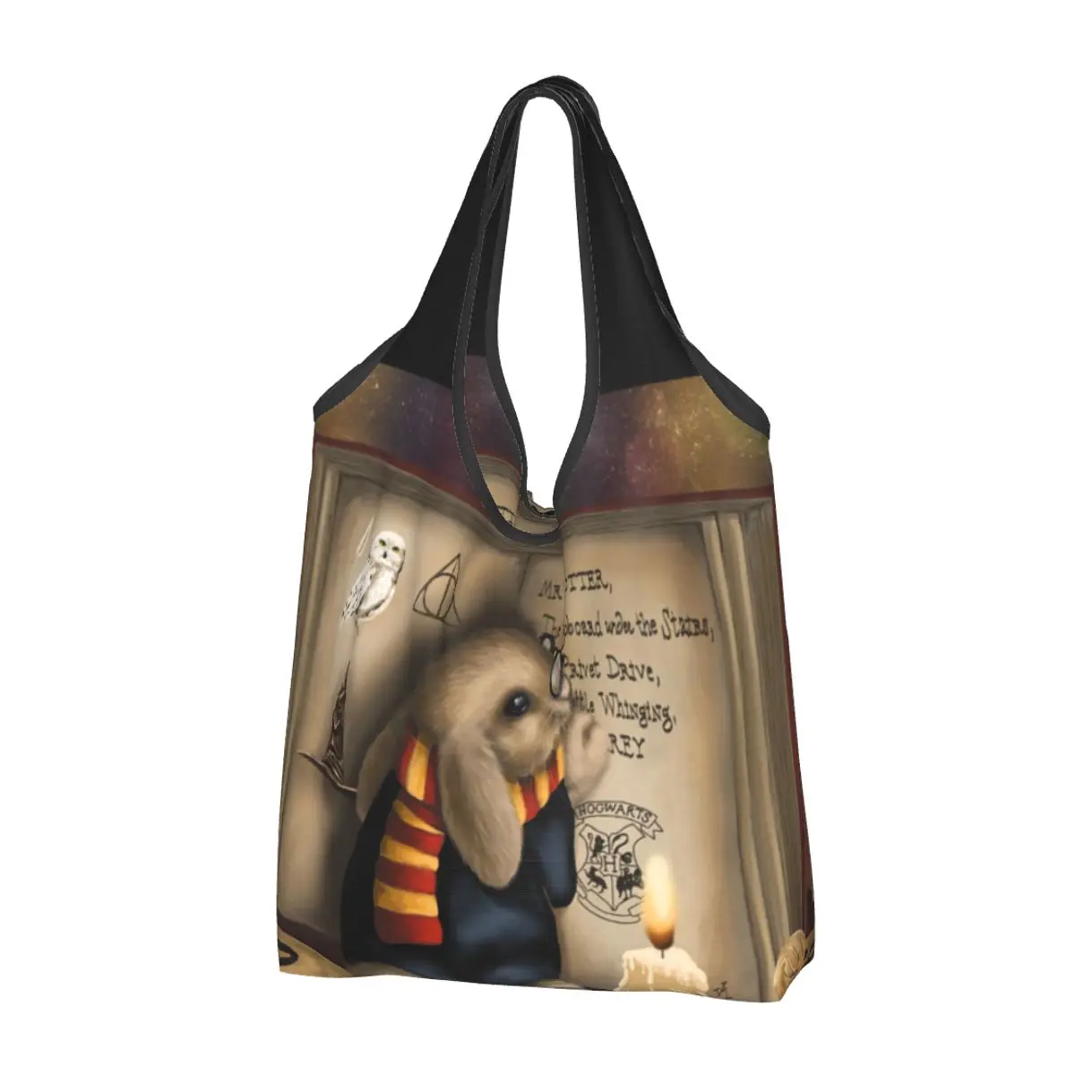 impressao-personalizada-wow-eu-sou-h-harrys-coelho-magico-sacola-de-compras-portatil-shopper-ombro-jkrowling-fantasia-romances-bolsa