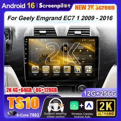 Android 16 For Geely Emgrand EC7 1 2009 - 2016 Multimedia Monitor Screen Autoradio Navigation Stereo Radio Car GPS Video Player