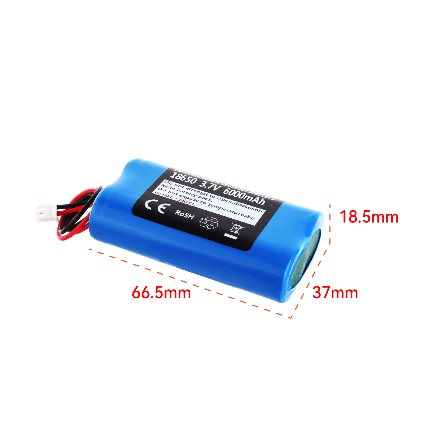 18650 3,7 V (wtyczka XH2.54-2P) akumulator litowy 6000 mAh + USB do wędkowania LED Light głośnik Bluetooth awaryjne baterie DIY