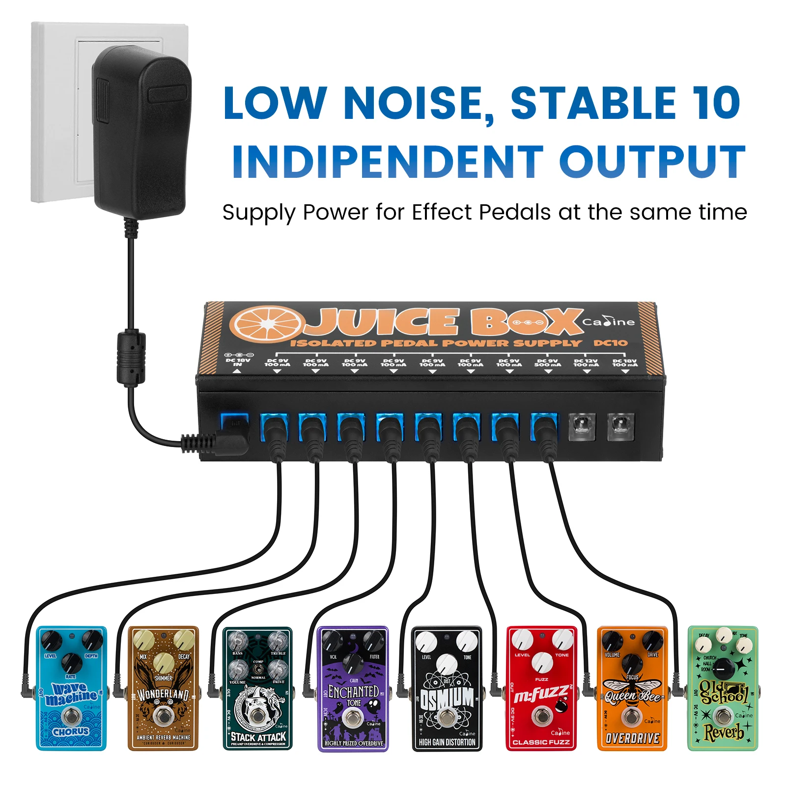 Caline Effect Pedal Power Supply Guitar Effects Processor Machine Guitar Effects Pedal Parts EU Plug for Guitar Performance - view 5