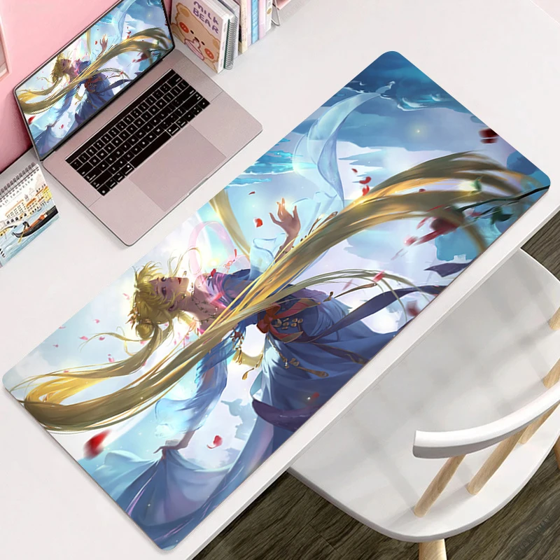 Pink Sailor Moon Mouse Pad Large Non Slip Keyboard Desktop Mousepad Laptop Anime Laptop Kawaii Desk Mat Cartoon Extend Game Pads