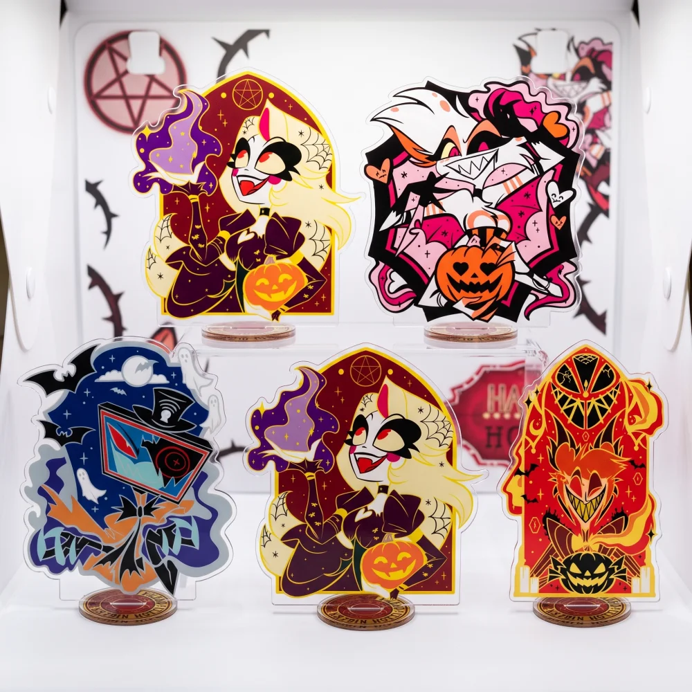 Hazbin Hotel Acrylic Standee Alastor Vox Charlie Anime Figure Halloween Desktop Decoration Gift Toy Cosplay Collectible Keychain