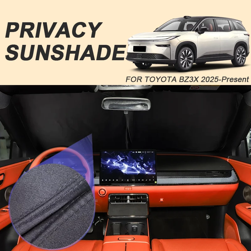 

Автомобильный солнцезащитный козырек на черное окно для Toyota BZ3X, 2025 г., автоматическая защита от УФ-лучей, теплоизоляция, защитная крышка, аксессуар для интерьера