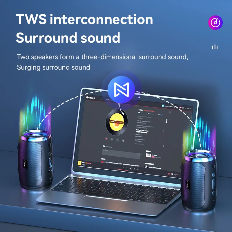 

Портативный HI-FI Bluetooth с шумоподавлением и Caixa De Som, уличный домашний настольный сабвуфер, мини-динамик, поддержка вставки карты RGB