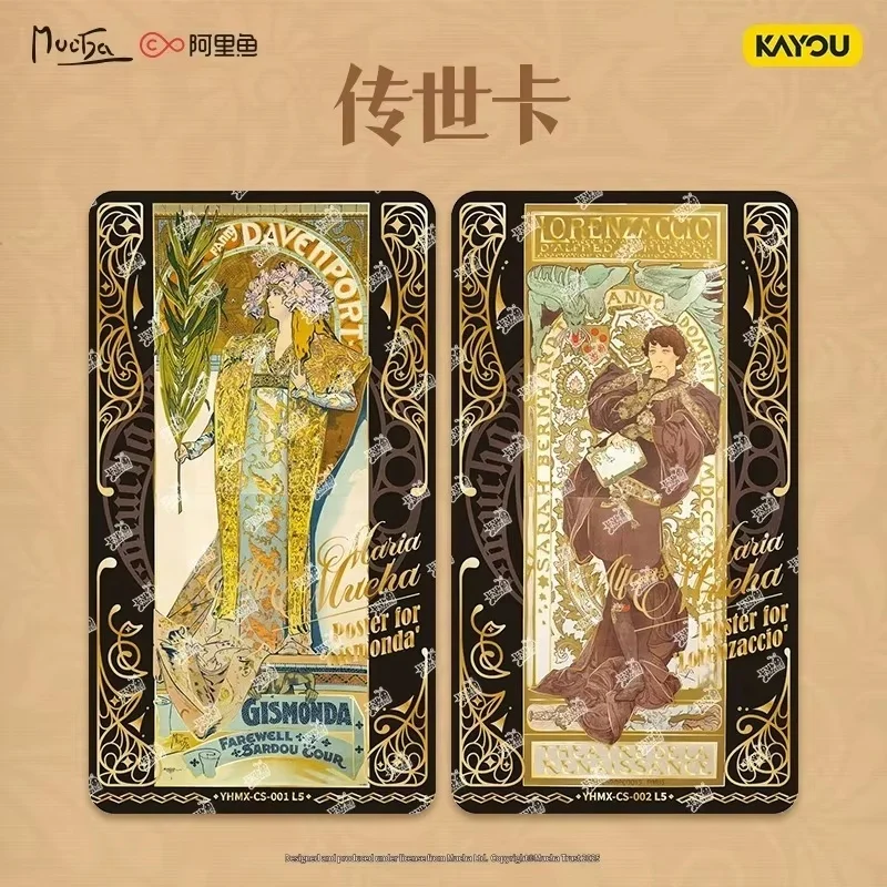 Kayou – carte Mucha éternelle authentique, carte de Collection du patrimoine, Collection de fleurs, la première balle, jouets périphériques, cartes cadeaux