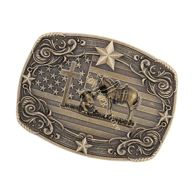 Punk Chinkle Filla Cintura a cavallo retrò regali compleanno fibbie cintura ricambio unisex con fibbia della