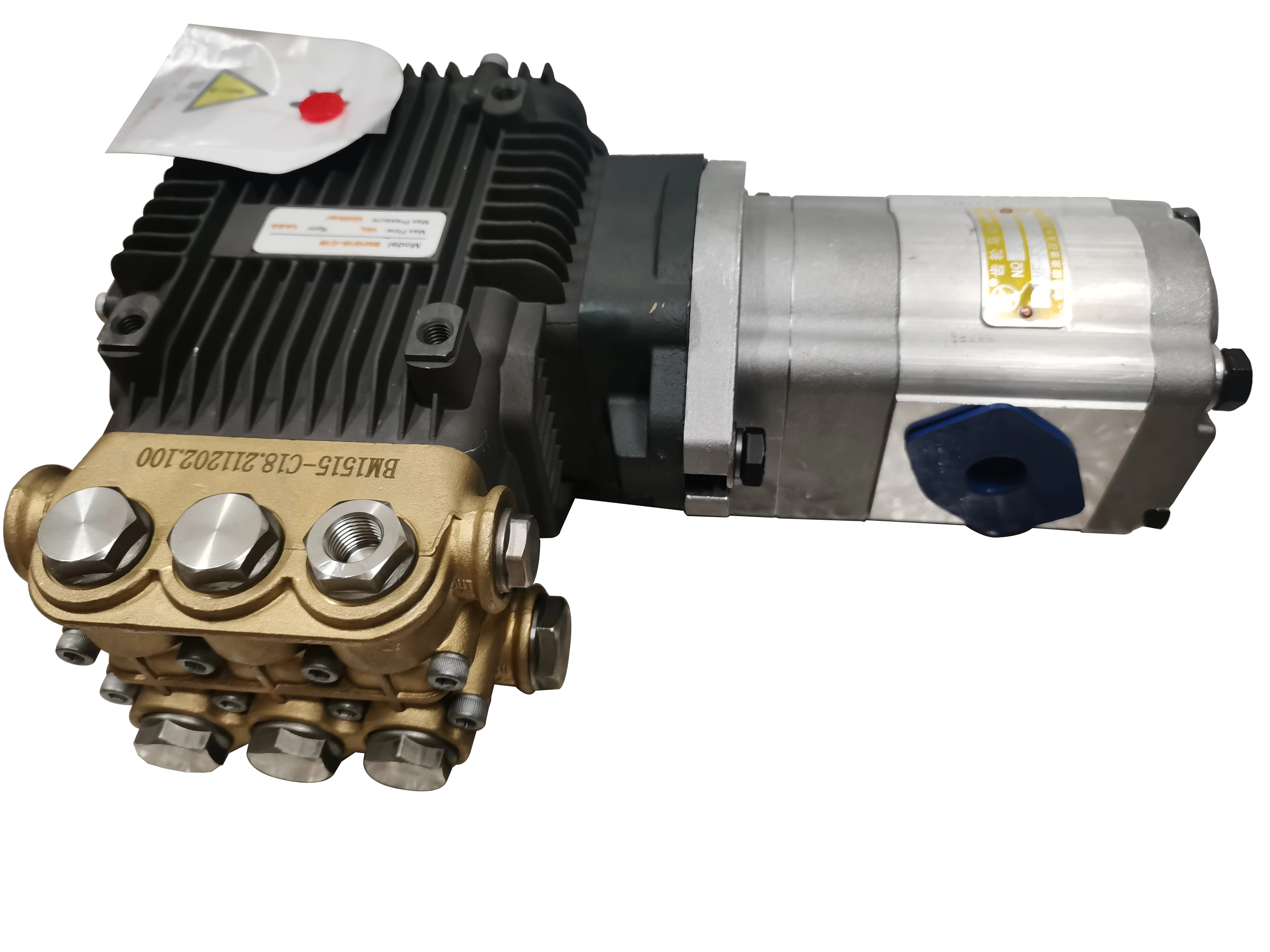 High Pressure Washer Pump BM-F5 Hydraulic Motor drive Brass Forged Triplex Plunger Pump 100-180Bar 10-15LPM Ceramic Piston Pump