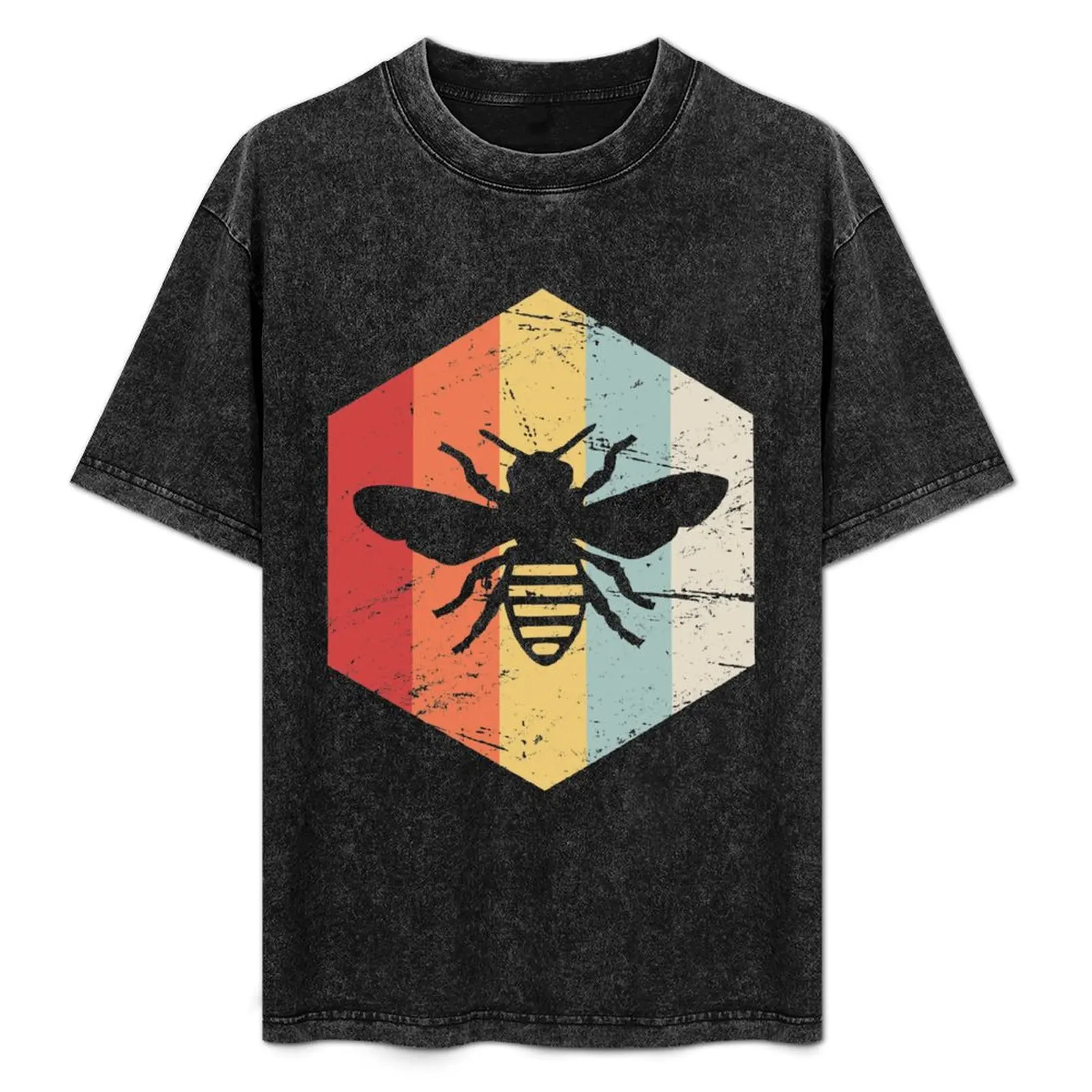 Retro 70s Beekeeper Bee Hexagon T-Shirt for a boy customs design your own cotton graphic tees tee shirts for men