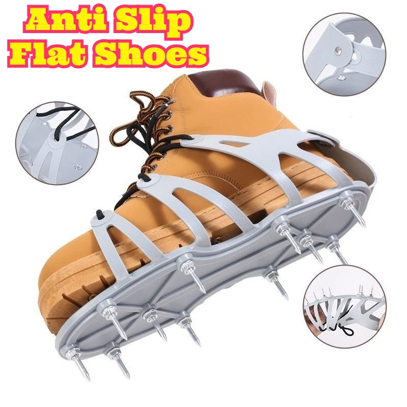 Spiked Anti Slip Construction Nail Shoes Epoxy Self Leveling Flooring Cement Ground Garden Soil Loosening High Traction Wear New