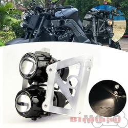 Motorcycle Dual Headlight Universal Projector Street Bikes Dual Headlamp Front DRL Head Light For MadAss 50 125 500 KIKASS 125