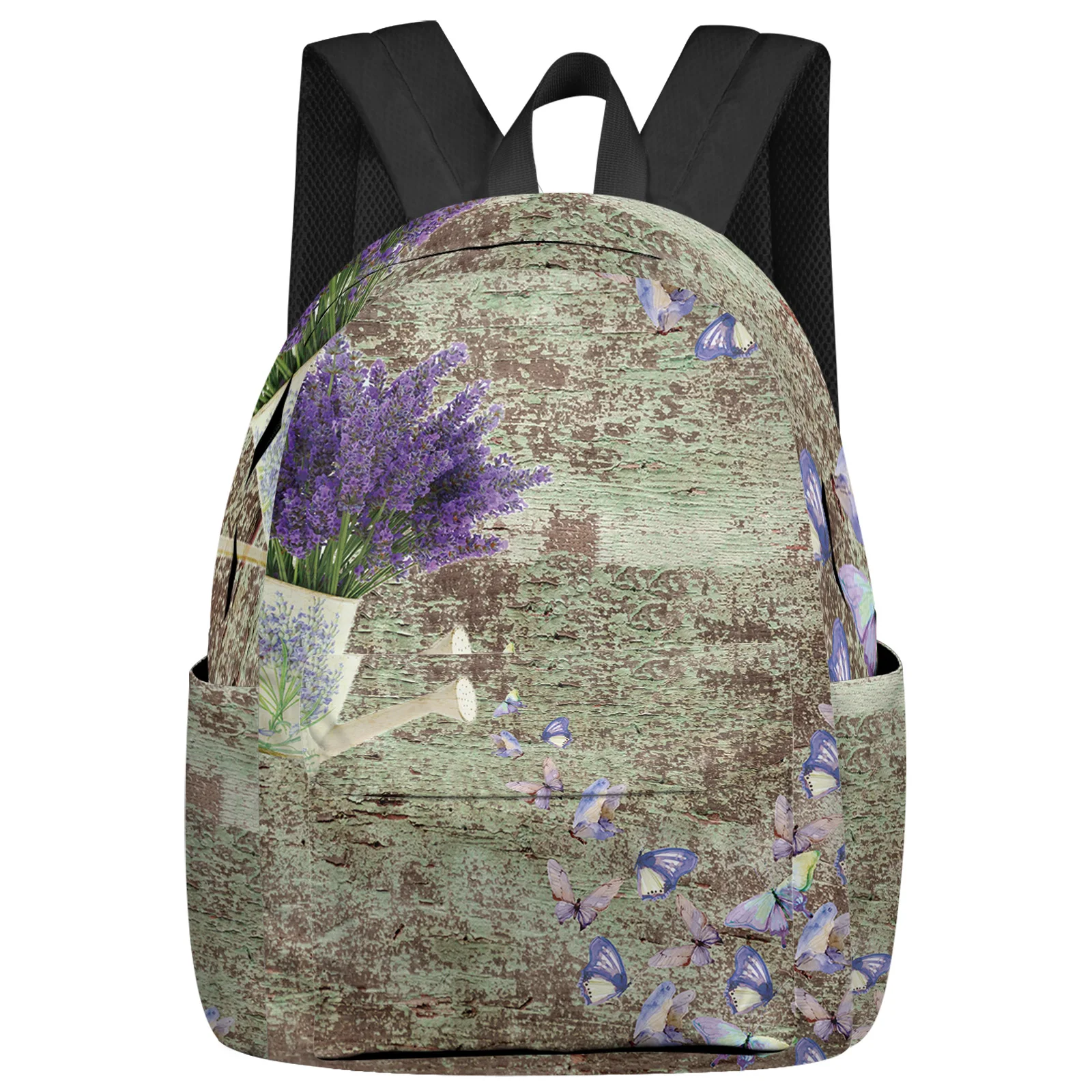 Watering Can Purple Flower Butterfly Backpacks Teenagers Student School Bags Laptop Backpack Men Women Female Travel Mochila