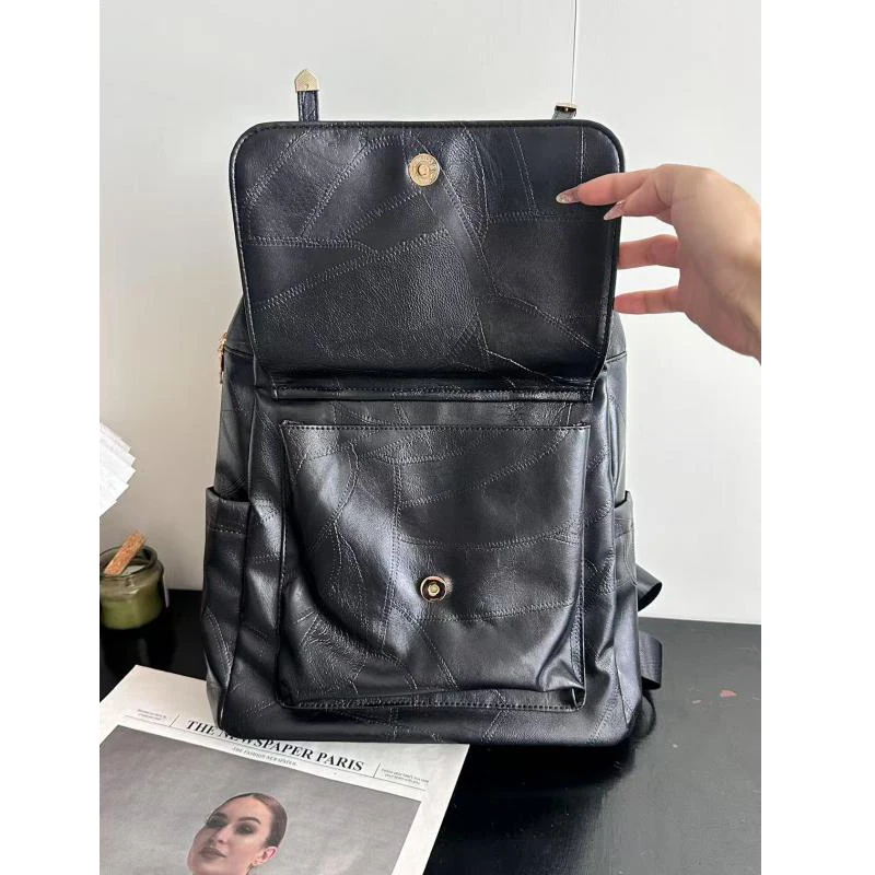 FOXER Merek Fashion Wanita Perjalanan Ransel Kapasitas Besar Tahan Air Tas Bahu Kasual Wanita Multi-Lapisan Tas Multifungsi