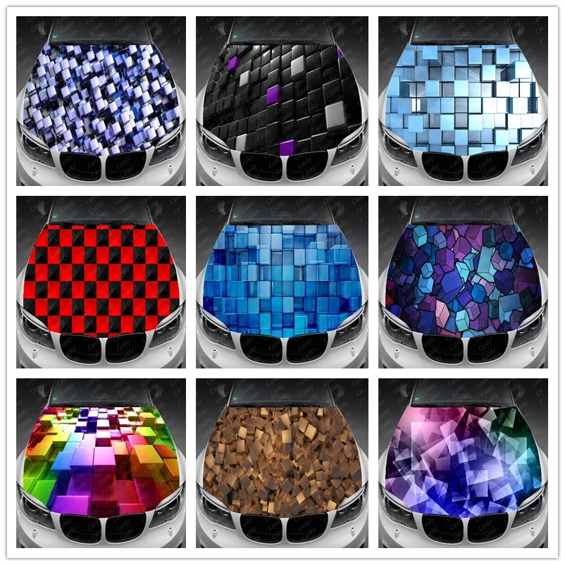 

Abstract - Cube Car Decal Car Hood Wrap Decal Vinyl Sticker Full Color Graphic Car Hood Wrap Decal Vinyl Stickers