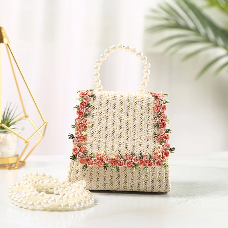 

Kids Mini Messenger Bag Cute Straw Purse Handbag Girls Beach Holiday Crossbody Bags