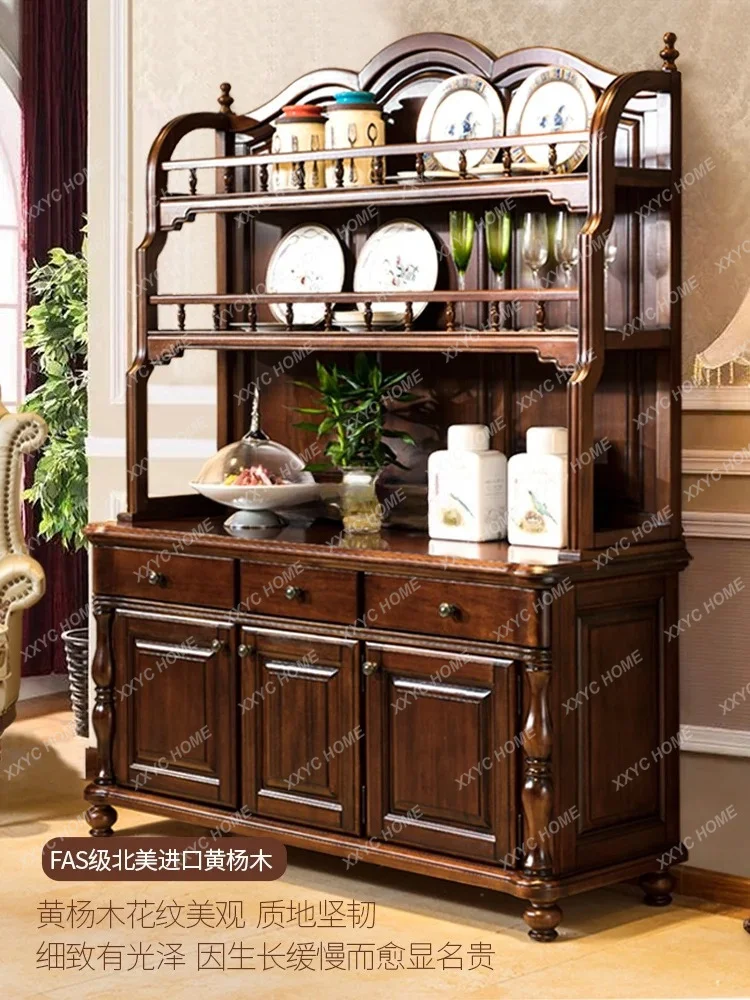 L rural solid wood high side cabinet assembly