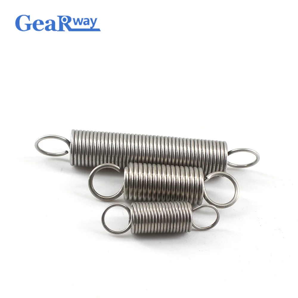 5pcs 1mm Thickness 10mm OD Extension Spring Steel Long Extension Spring 40/50/60/70/100/120/140mm Small Tension Springs