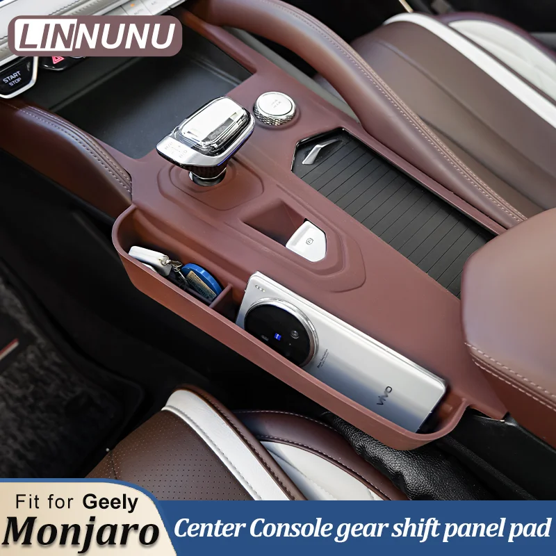 

LINNUNU For Geely Monjaro Interior Center Console gear shift panel Silicone Protect Pad with storage bag Door Groove Mat Manjaro