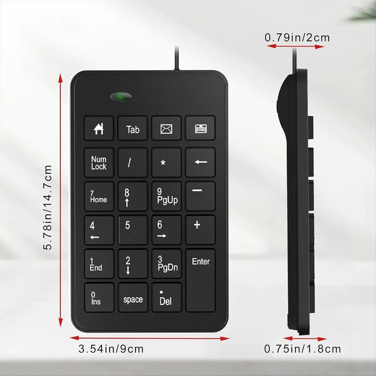 Teclado Numérico con Cable A73T, Teclado Numérico USB de 23 Teclas, Teclado de Contabilidad Financiera, Accesorios de Oficina para Computadora Portátil, PC, Computadora