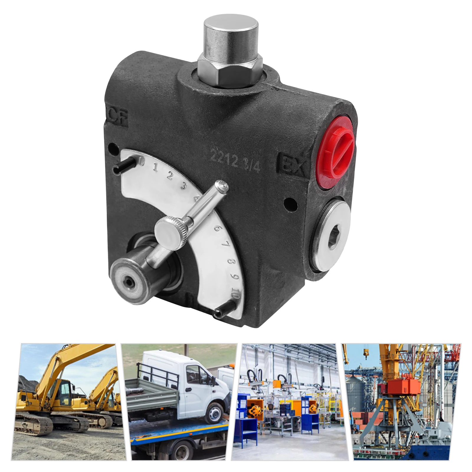 Hydraulic Flow Control Valve, 30GPM Adjustable, 3000PSI, 3/4"NPT for Tractors, Loaders & Log Splitters, Pressure Compensated