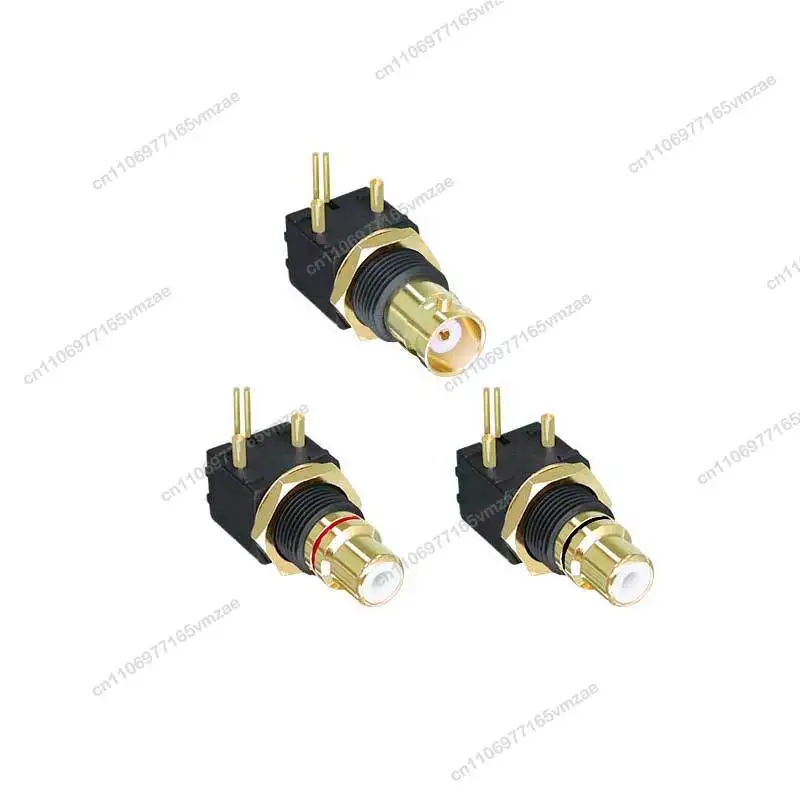 1/2/5Pcs RCA BNC Female Socket Elbow Pin PCB Panel Mount Adapter Right Angle Gold Plated Decoder Digital Coaxial Connector