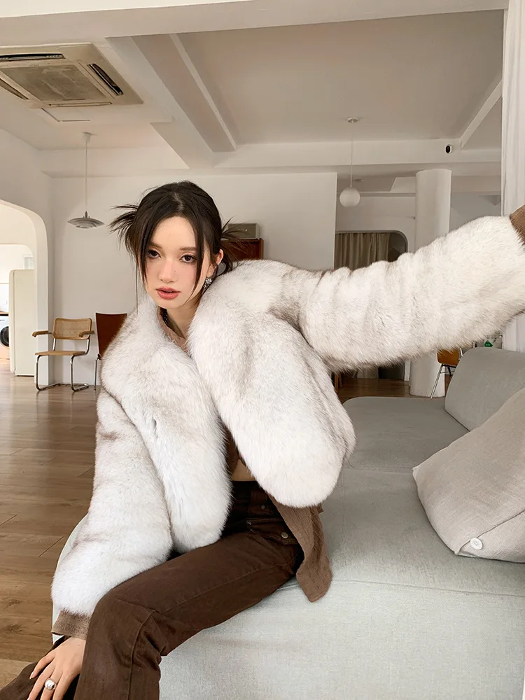 

Autumn and Winter Fox Fur Coat Women's Thickened Short Fashion Imitation Fur Coat Lazy Wind Hairy Coat