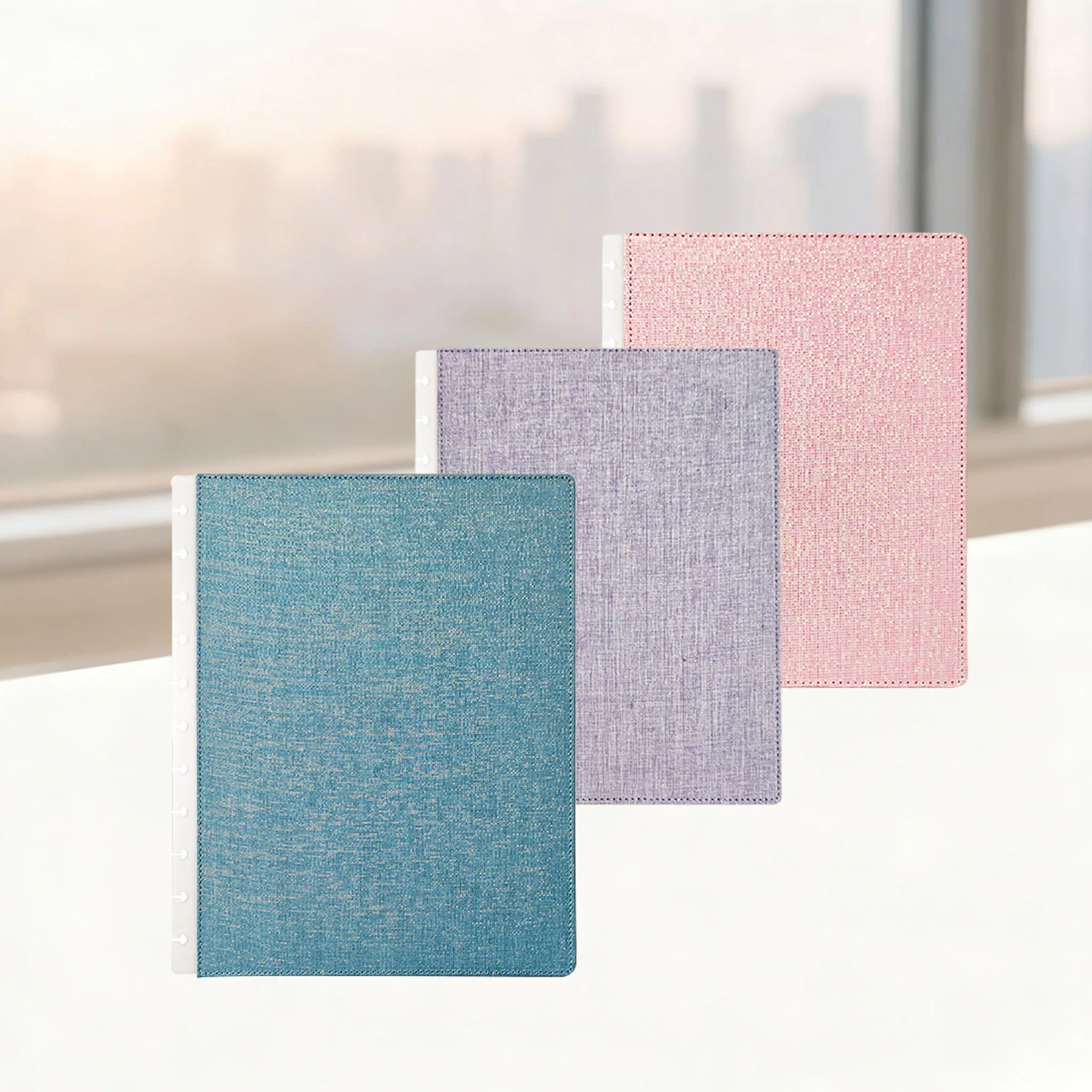 Golden Silk Cotton Book Cover Letter Medium Junior Cover Album Loose-leaf Notebook Case Mushroom Hole Replacement Covers
