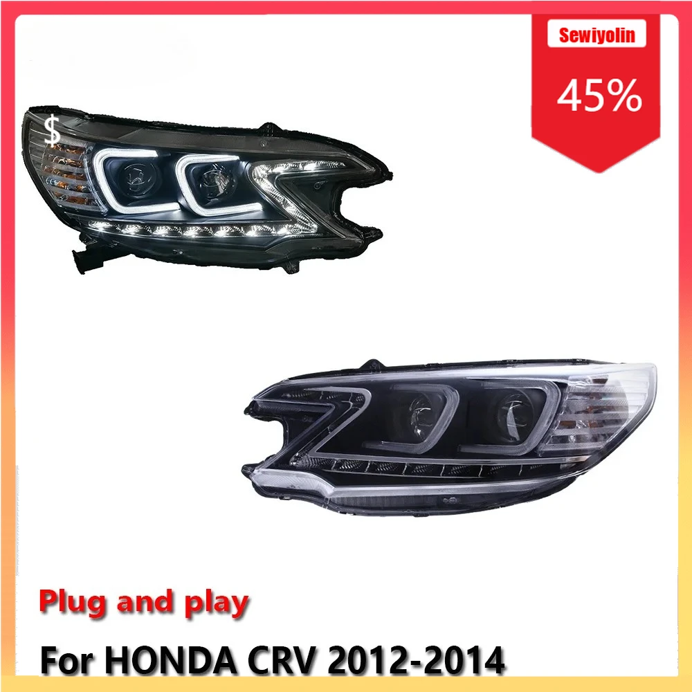 

Автомобильные светодиодные фары, автомобильные детали для HONDA CRV CRV 2012-2014, противотуманные фары DRL, стоп-сигнал поворота, лампа Plug and Play