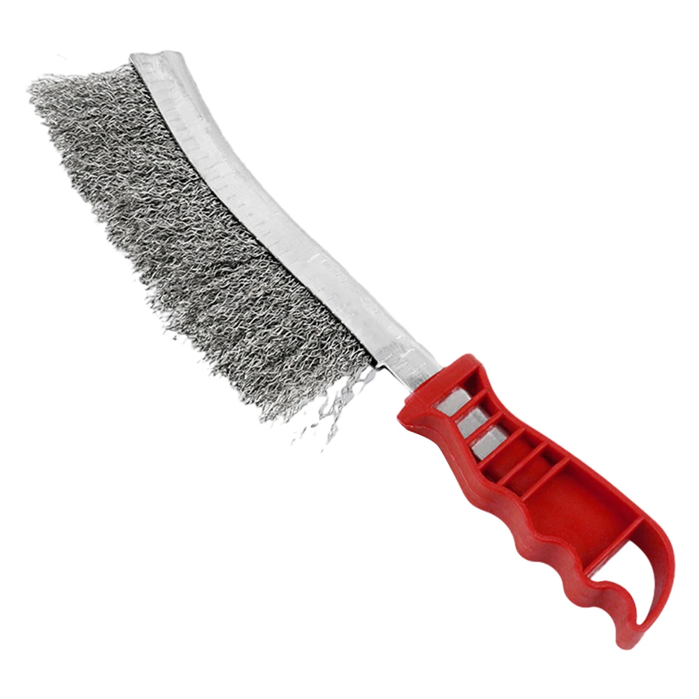 1 Pcs Multi-function Tool Wire Brush Copper Plated Stainless Steel Brush Long Handle Kitchen Grill Special Plate Rust Removal