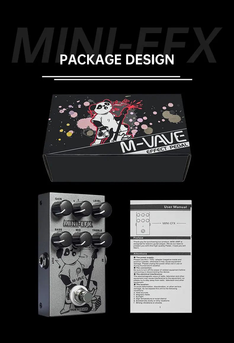 M-VAVE MINI-EFX エレキギター マルチエフェクトペダル 4 オーバー