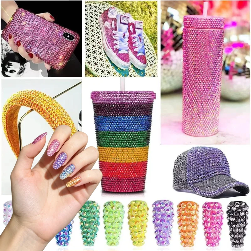 42 Grids Multi Color Rhinestones Sparkly Gem Ornaments Kit for Manicure Phone Case Clothing Handcraft DIY Decor Accessories