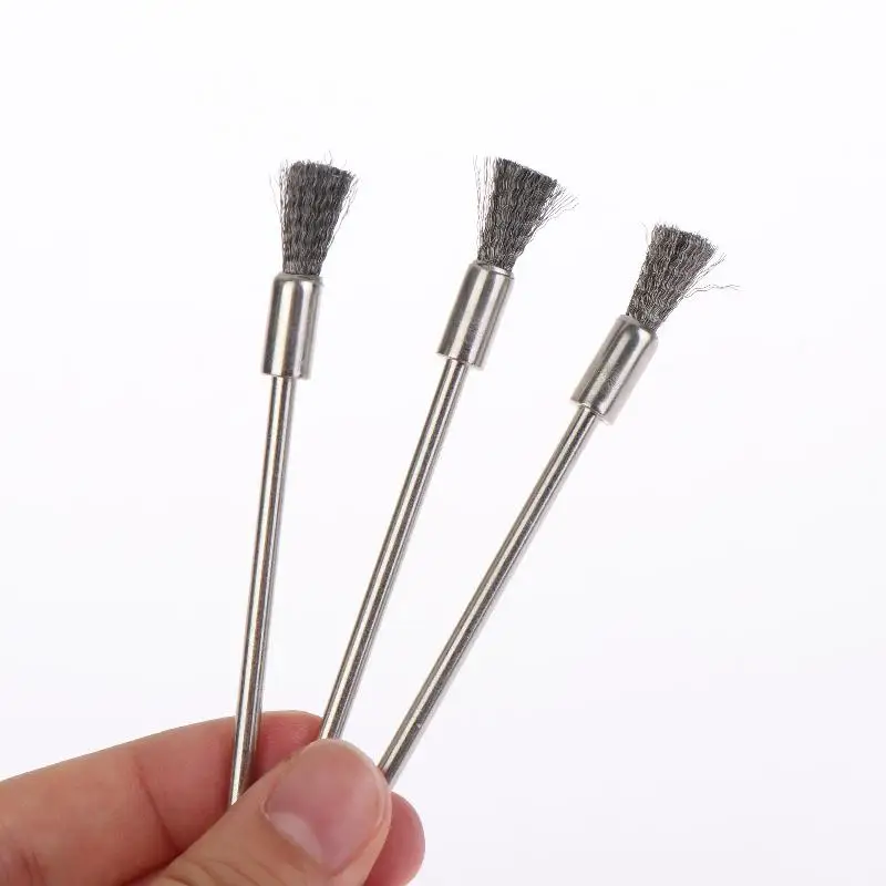 3-teiliges Edelstahl-Drahtbürsten-Set 100mm Radbürsten Werkzeuge zum Polieren, Schleifen und Vorbehandlung von Metalloberflächen – Detail 5