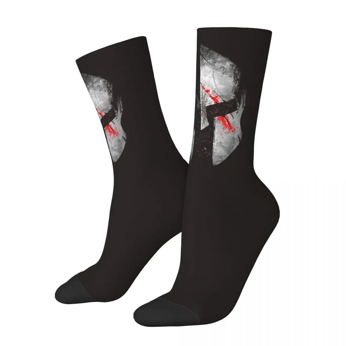 Harajuku Spartan Helmet 300 Warrior Basketball Socks Dark Art Polyester Long Socks for Unisex