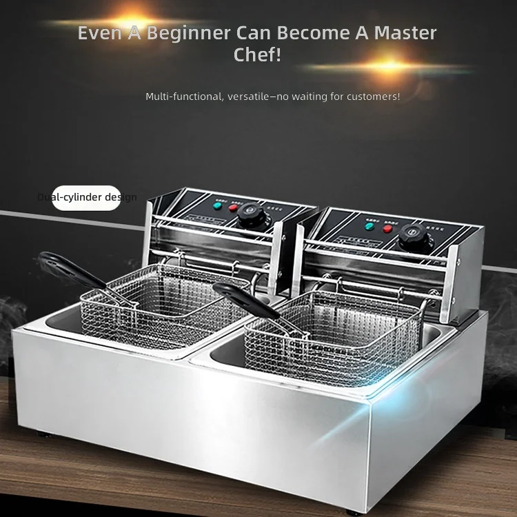 Commercial Electric Fryer, Single Tank, Large Capacity, French Fries, Donuts, Fried Chicken, Oil Fry Machine