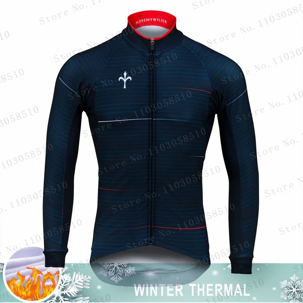 Wlller Winter Thermisch Fleece Fiets Lange Mouw Wielertrui Mannen Kleding Pro Team Outdoor Fiets Kleding Ropa Ciclismo 2024