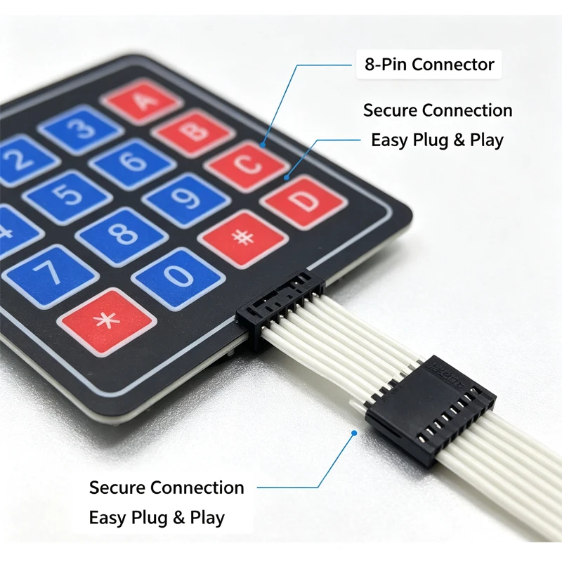 4X4 Matrix-Tastatur für Arduino Array-Modul 16-Tasten-Membranschalter Erweiterungs-Tastaturfeld 4*4 Steuerung Mikroprozessor AVR – Detail 5