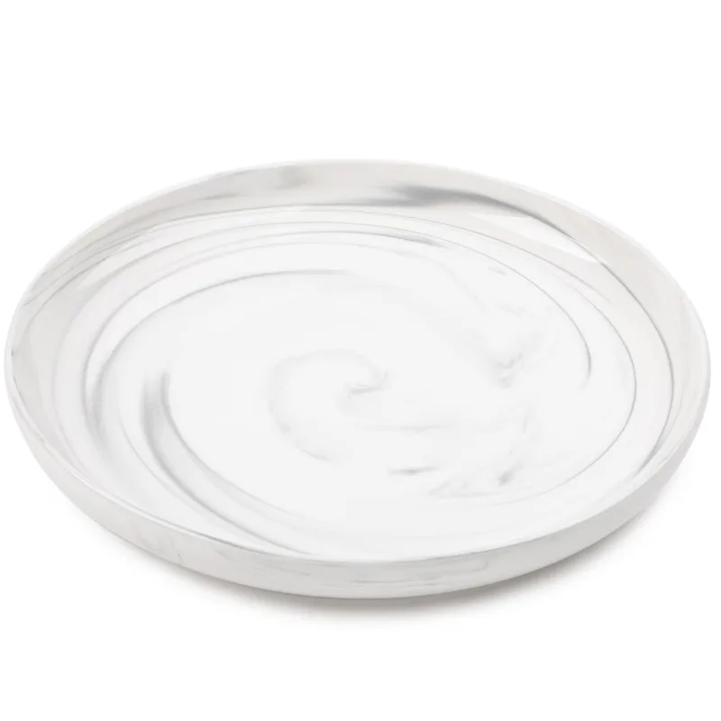 Gray Marble Ceramic Dinner Plate