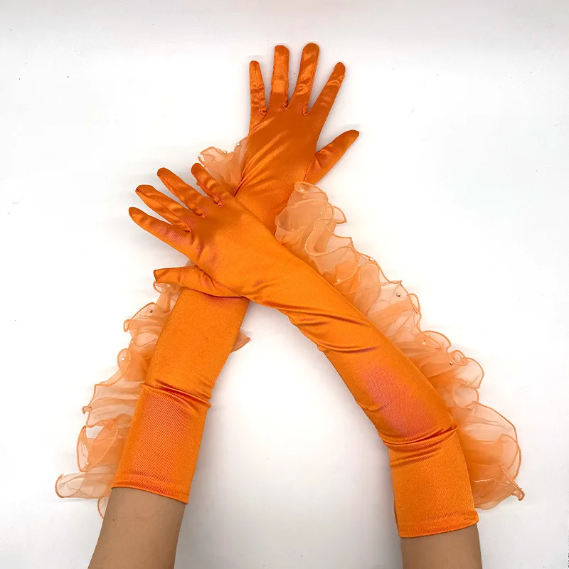 

1920s Ladies Wedding Dress Accessories Satin Party Costume Accessories Gloves for Women Sweet And Style Chinese Made