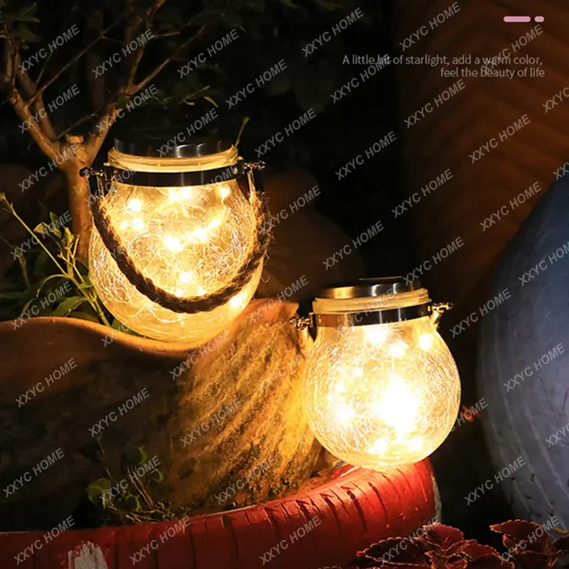 Solar Hanging Lamp Landscape Ambience Light Outdoor Courtyard Decorative Ball Glass Lamp Tree Lights