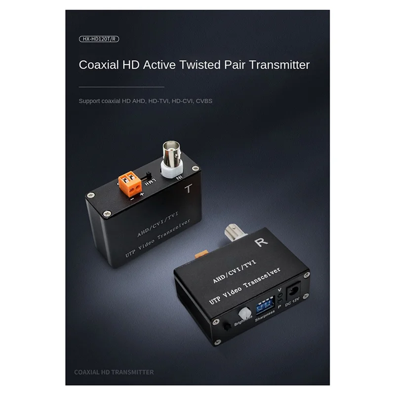 

AA60-2X 1 Channel Active Video Balun For CCTV Camera Twisted Pair Transmitter Bnclong Range For AHD TVI CVI 5/10MP