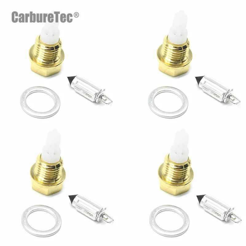 For HONDA CBR1000F HURRICANE 1987-1991 CBR 1000 F Carburetor Repair Kit Carb Chamber Gasket Float Valve Needle Seat 4 Sets Parts