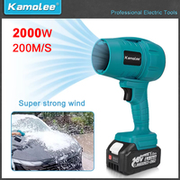 Kamolee 200M/S Turbo Jet Fan 2000W Cordless Electric Air Blower Violent Handheld Power Tool for Makita 18V Battery