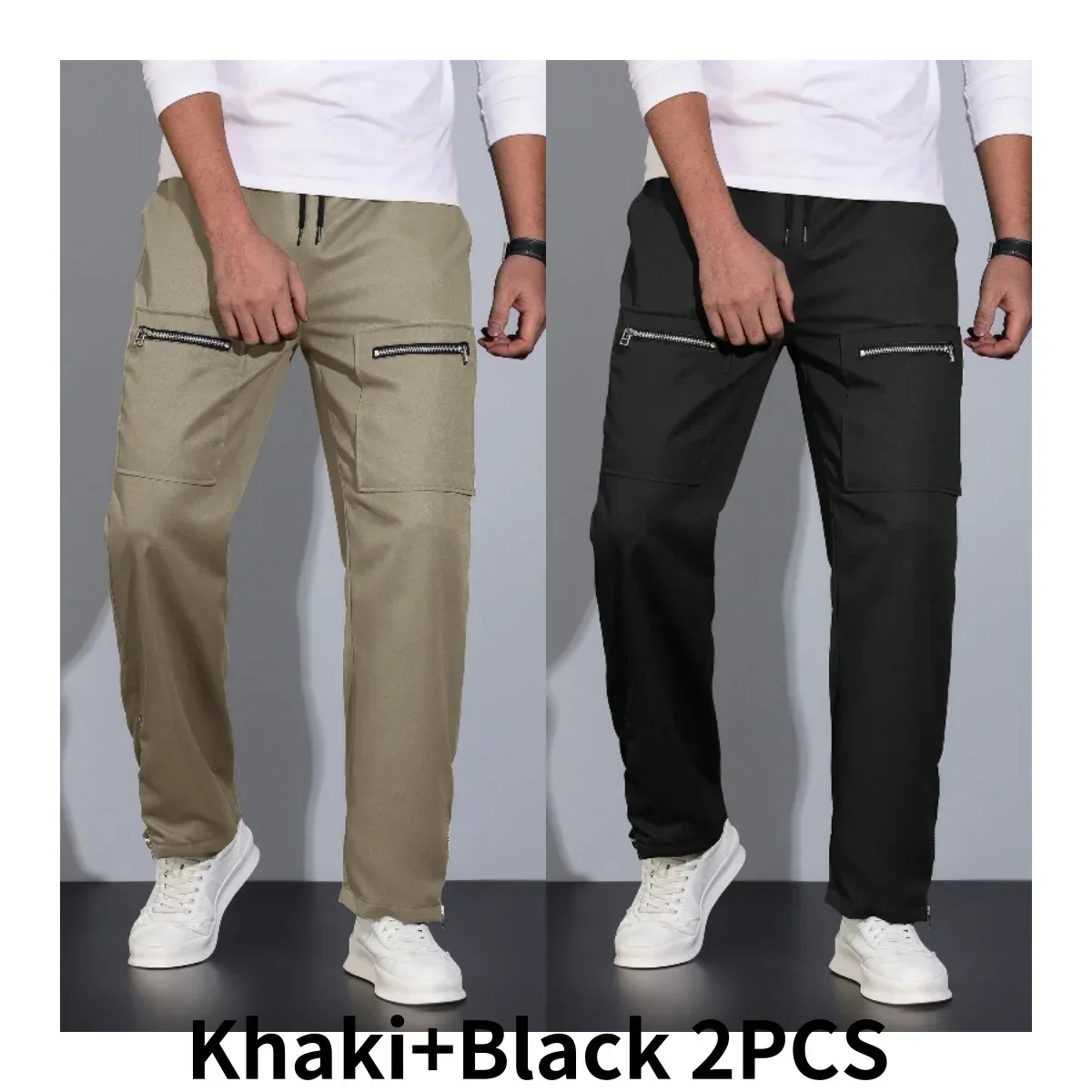 Men's Outdoor Casual Fishing Windproof Breathable Warm Multi Pack Pants Loose Comfortable Versatile Sports Pants for All Seasons