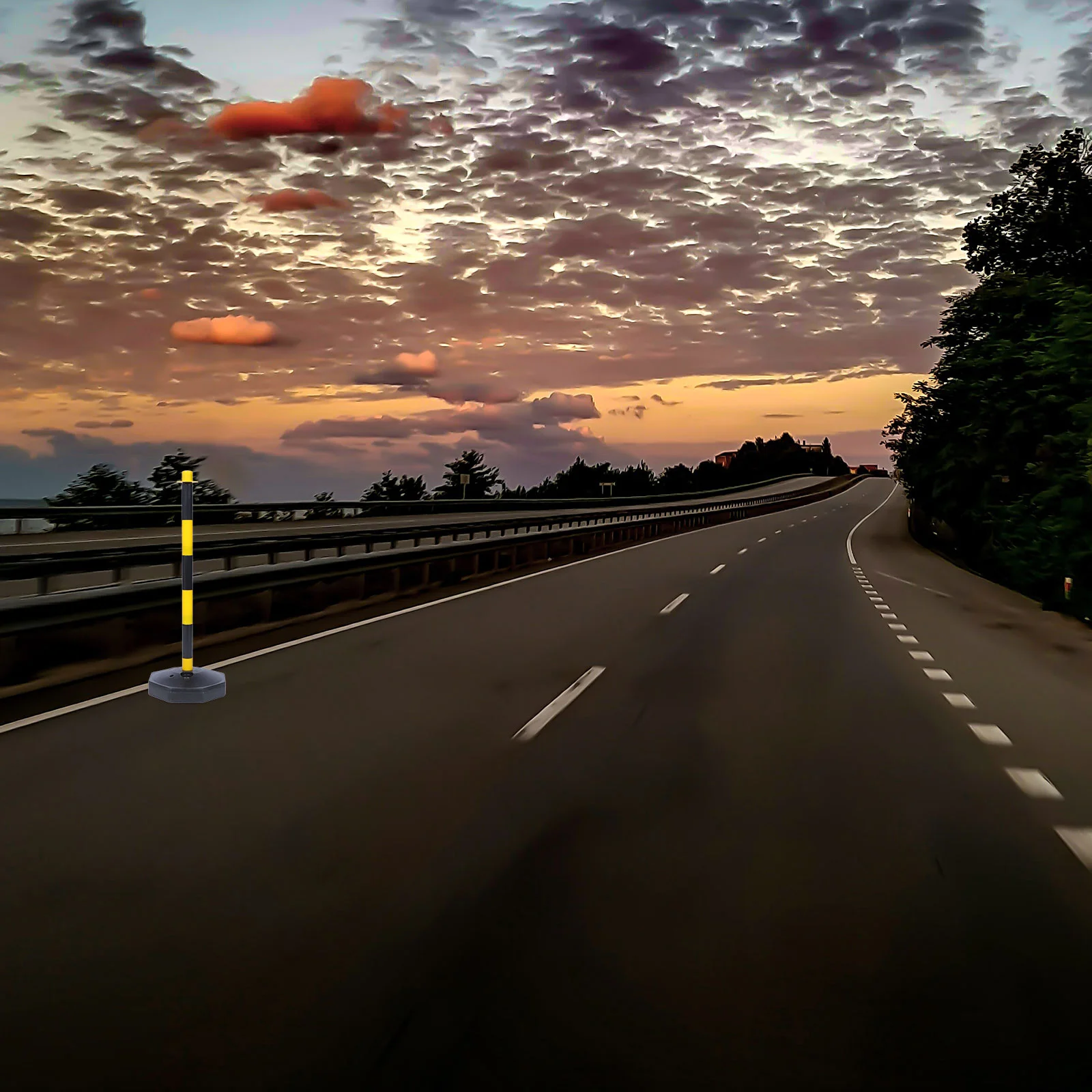 Het bord Pijlerisolatie Bolder Antibotsingskolom Verkeerskegels Plastic wegbarrière