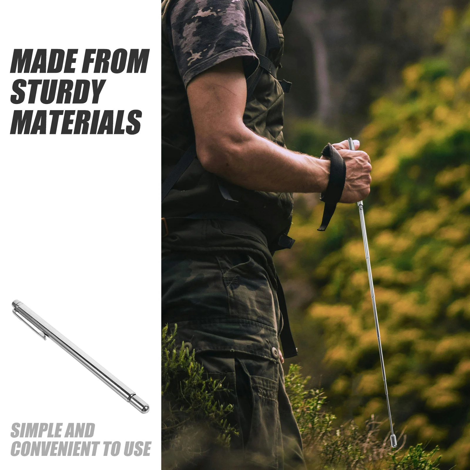 

2Pcs Dowsing Rods Stainless Steel Resistant Divining Rod Tool Lightweight Portable Outdoor Detection Probe Rods