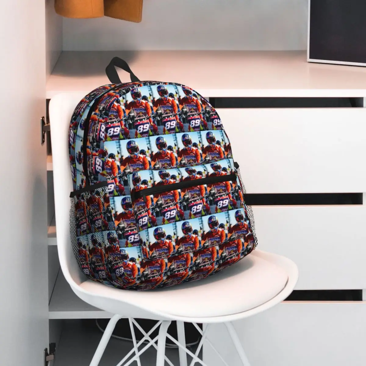 حقيبة ظهر Jorge Martin Number 89 للطلاب حقيبة مدرسية للمشي لمسافات طويلة والسفر حقيبة نهارية للرجال والنساء حقيبة كتب عصرية حقائب كتف #6