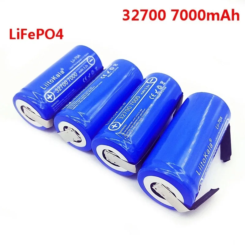 3.2V LiitoKala 32700 7000mAh Lii-70A LiFePO4 Battery 35A Continuous Discharge Maximum 55A High power battery+Nickel sheets